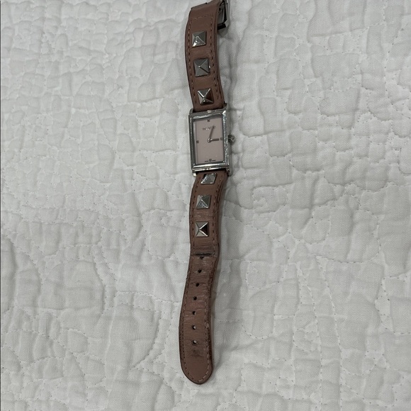 Valentino Brown Leather Watch with Silver Studs
